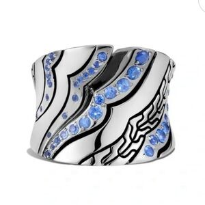 John Hardy Silver and Blue Sapphire Ring
